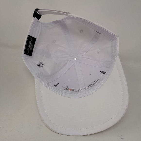 Cap America Men's Strapback Hat White Adjustable Athletics Sports Group Logo - Picture 6 of 8